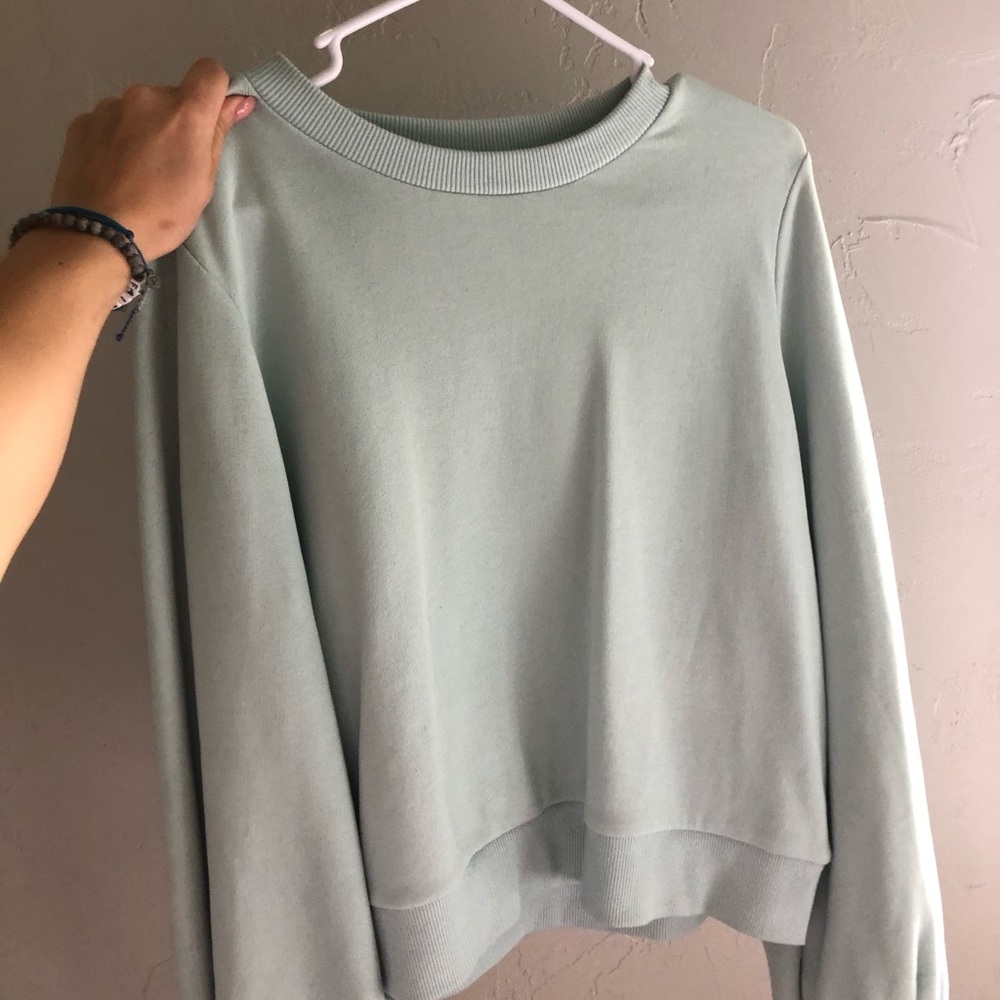 Mint Blue oversized Crew neck